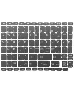 N50 Tastaturaufkleber - dunkelgrauer Hintergrund - großes Set - 12,5mm x 10,5mm